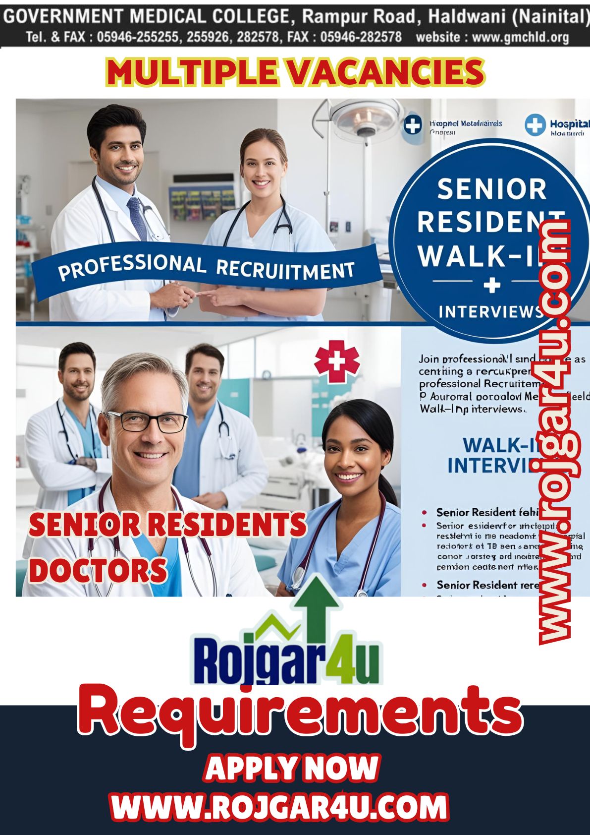 GMC Haldwani Senior Resident Doctors | Walk-in Interview | Govt Medical College Jobs | 48 vacancy  Apply Now ! Please share this with Those who are looking to be a Specialist Doctor!