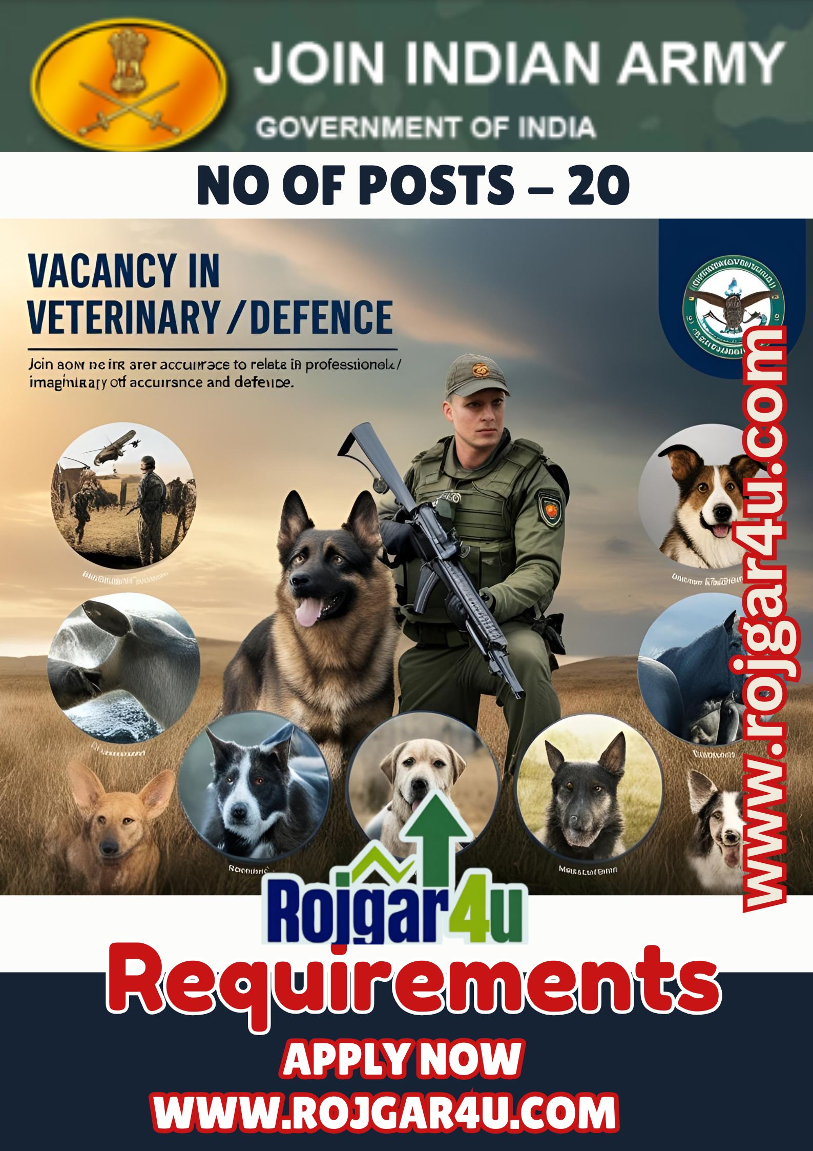 MALE &amp; FEMALE OFFICER IN indian Army - Remount Veterinary Corps - Short Service Commission (SSC)