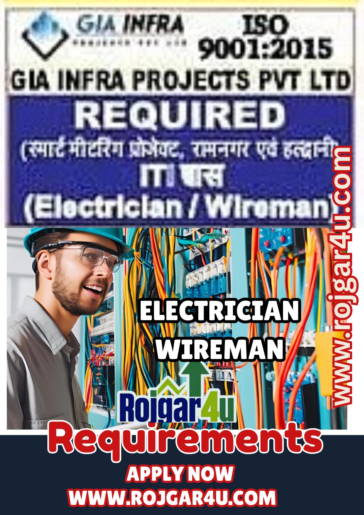 Smart Meter Project Ramnagar &amp; Haldwani - IT Assistant / Electrician / Wireman required at GIA Infra Projects Pvt Ltd, Tanda,
