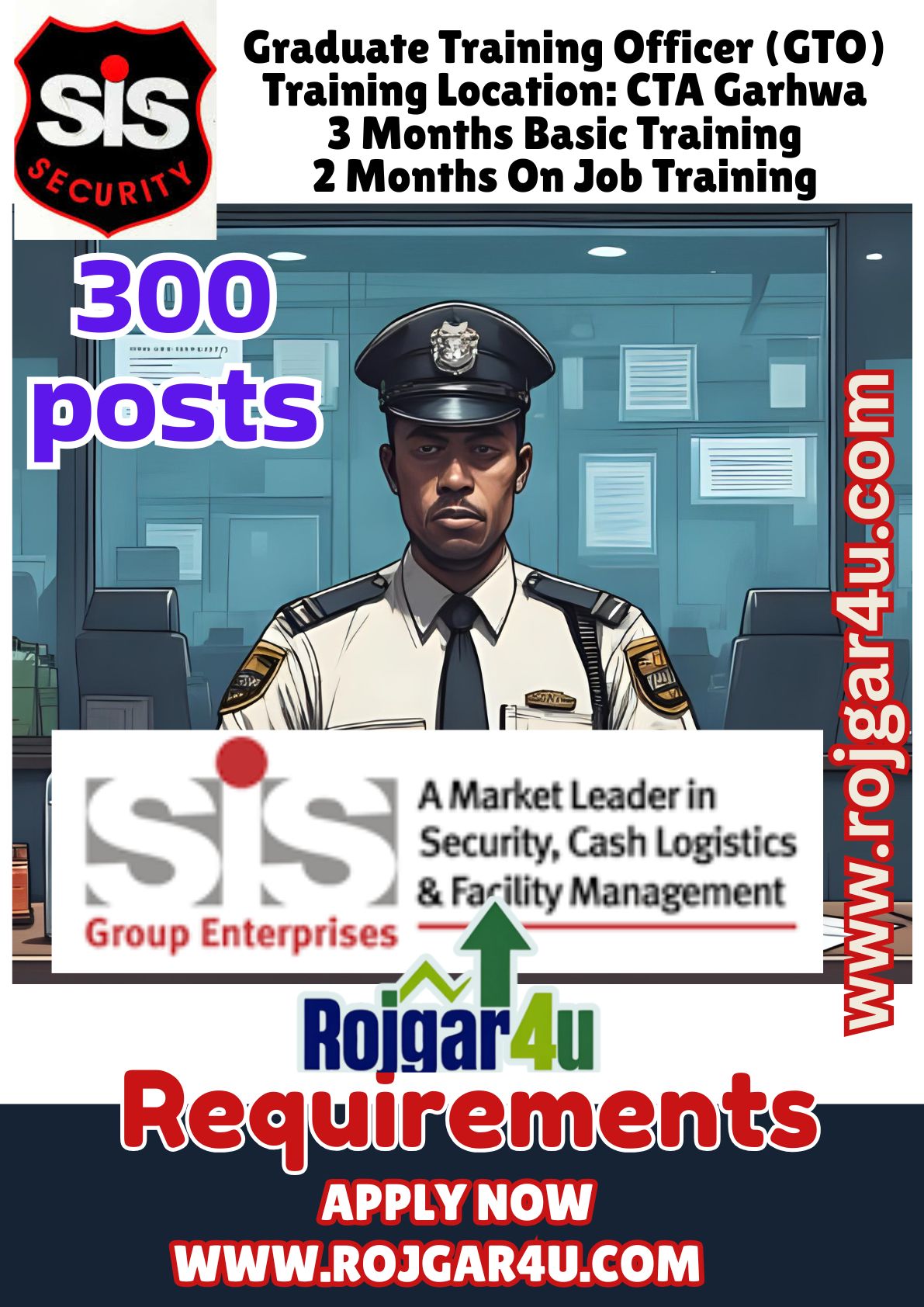 300+ POSTS ! GOLDEN OPPORTUNITY! Graduates के लिए Golden Chance ! SIS Group में GTO ऑफिसर कैडर बंपर भर्ती! शानदार सैलरी और करियर ग्रोथ! Dont miss it