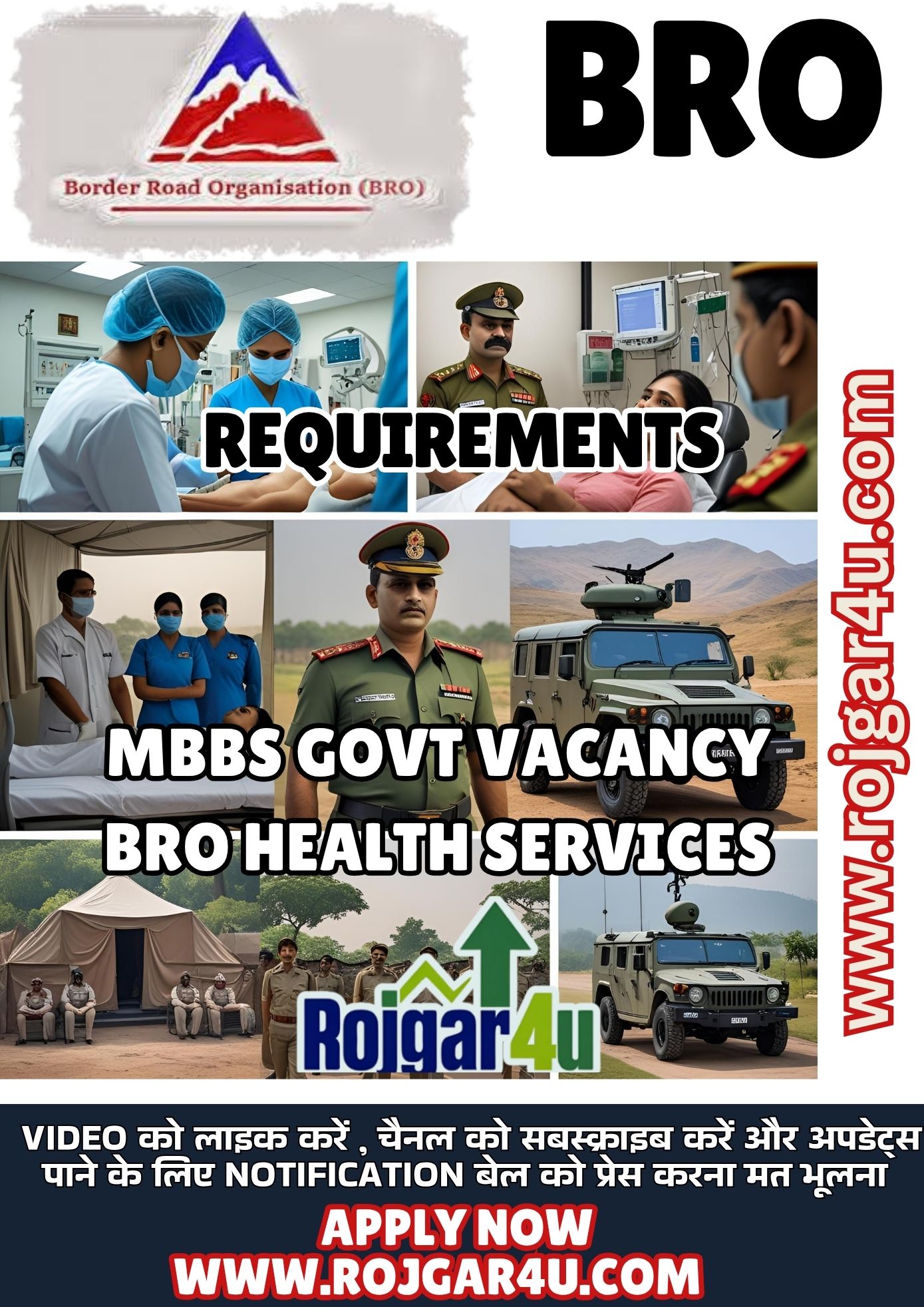 BRO Recruitment 2025 | Medical Officer पद पर भर्ती | ₹75000 वेतन | MBBS वालों के लिए सुनहरा अवसर