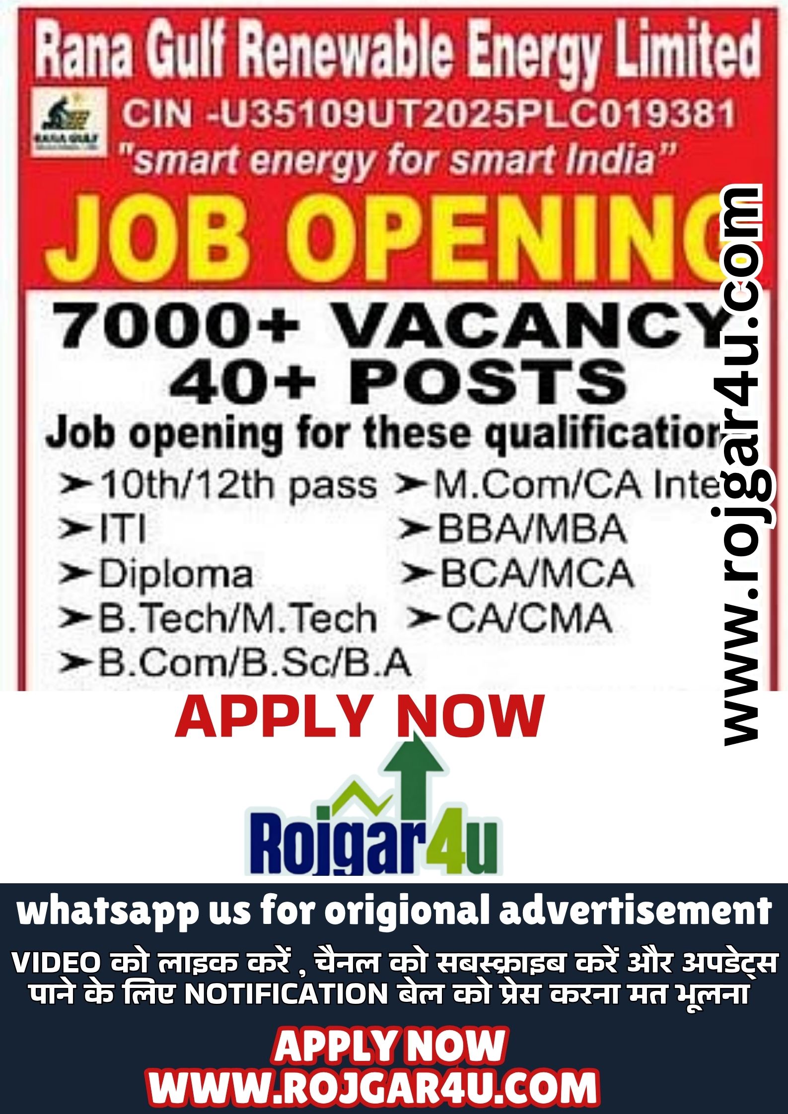 7000+ Various Technical and Non-Technical Positions required at Rana Gulf Renewable Energy, Multiple Locations across India