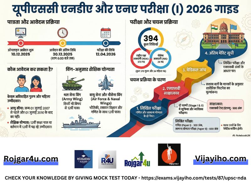 यूपीएससी एनडीए 2026: 12वीं पास के लिए सेना में अफसर बनने का सुनहरा मौका, 394 पदों पर भर्ती का ऐलान!