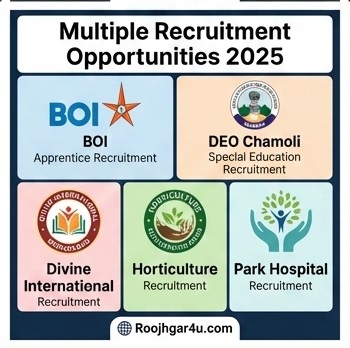 बैंक ऑफ इंडिया, चमोली शिक्षक और आगरा पार्क हॉस्पिटल मेगा भर्ती 2025 – Rojgar4u