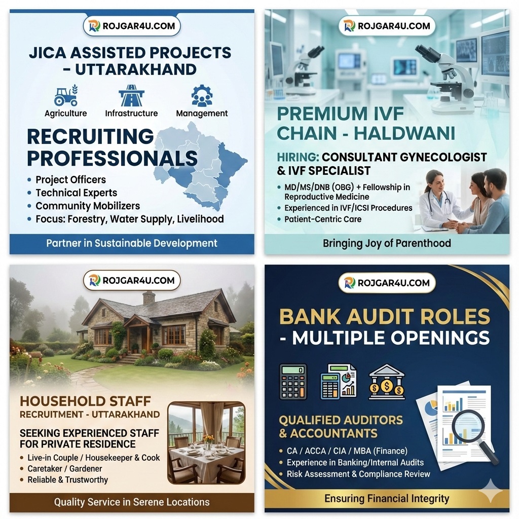 उत्तराखंड में बंपर भर्तियां 2025-26: JICA प्रोजेक्ट, मेडिकल और बैंकिंग में 30+ नए पद