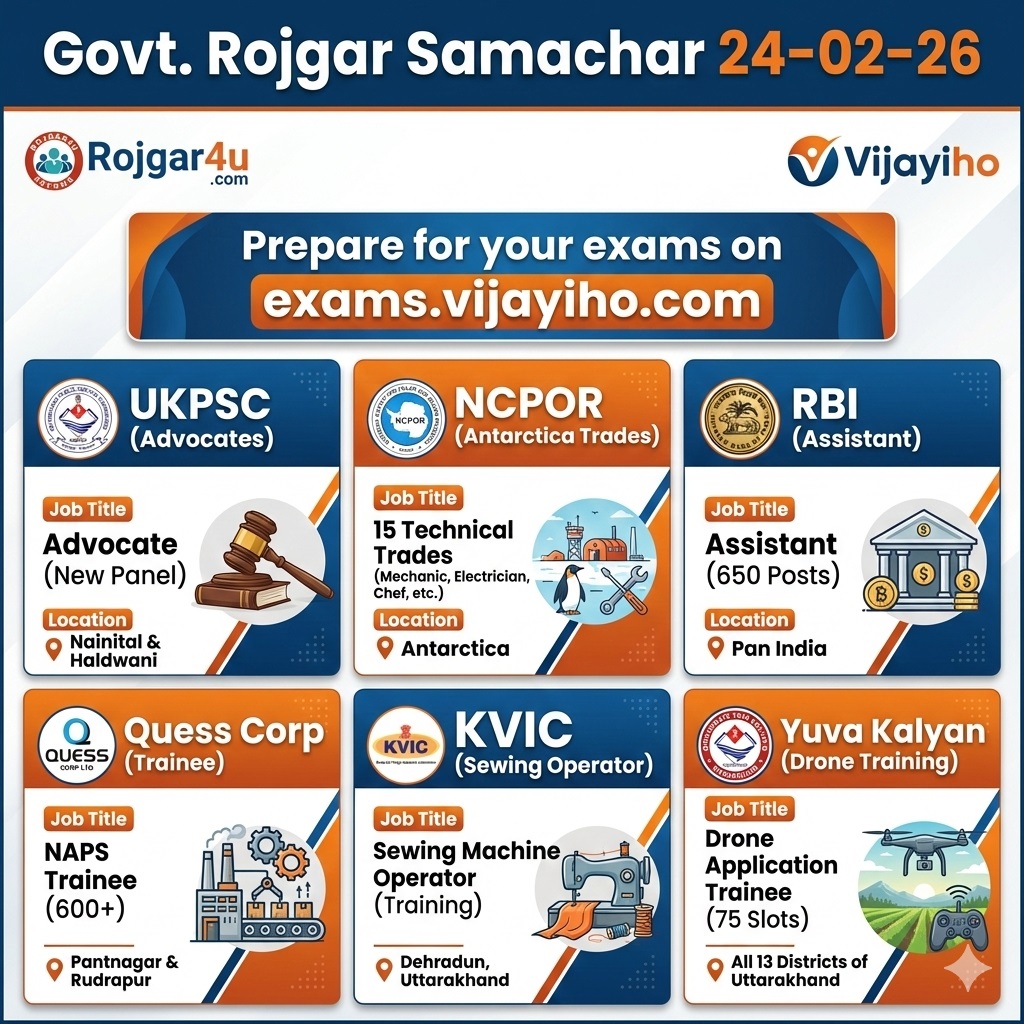 रोजगार समाचार 24-02-2026: RBI, UKPSC और अंटार्कटिका में सरकारी नौकरियों की भरमार