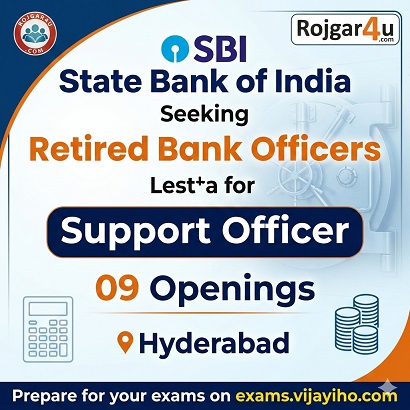 Support Officer (Retired SBI Officers) at SBI in Hyderabad image