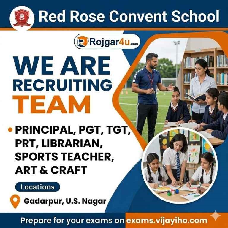 PGT, TGT, and PRT (Multiple Subjects) at Red Rose Convent School in Gadarpur image